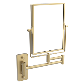 Milan Square Wall Mounted Cosmetics Mirror - Brushed Brass