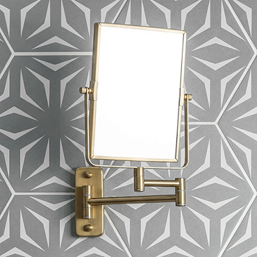 Milan Square Wall Mounted Cosmetic Mirror - Brushed Brass