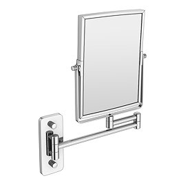 Milan Square Wall Mounted Cosmetic Mirror - Chrome