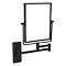 Milan Square Wall Mounted Cosmetics Mirror - Matt Black
