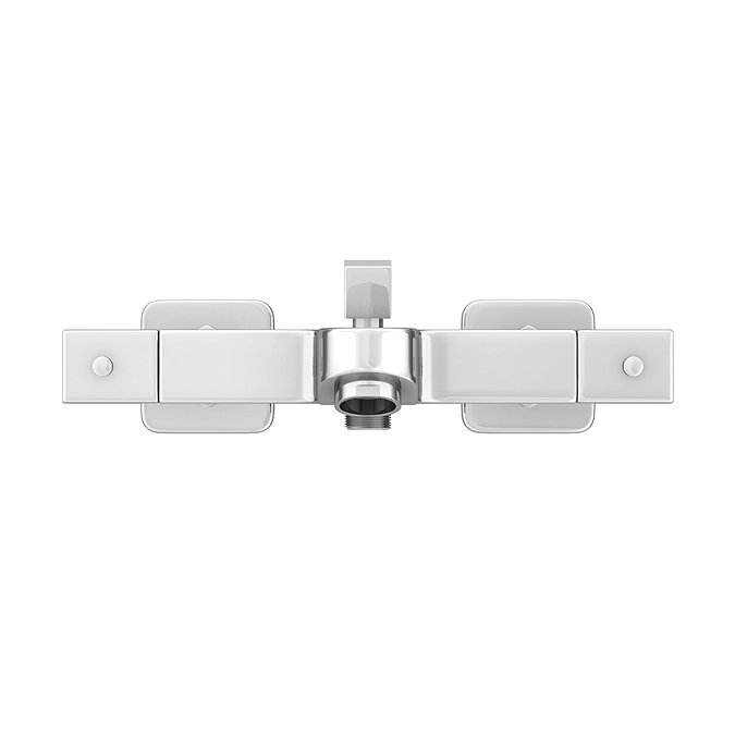 Milan Square Wall Mounted Thermostatic Bath Shower Mixer Tap + Shower Rail Kit Profile Large Image