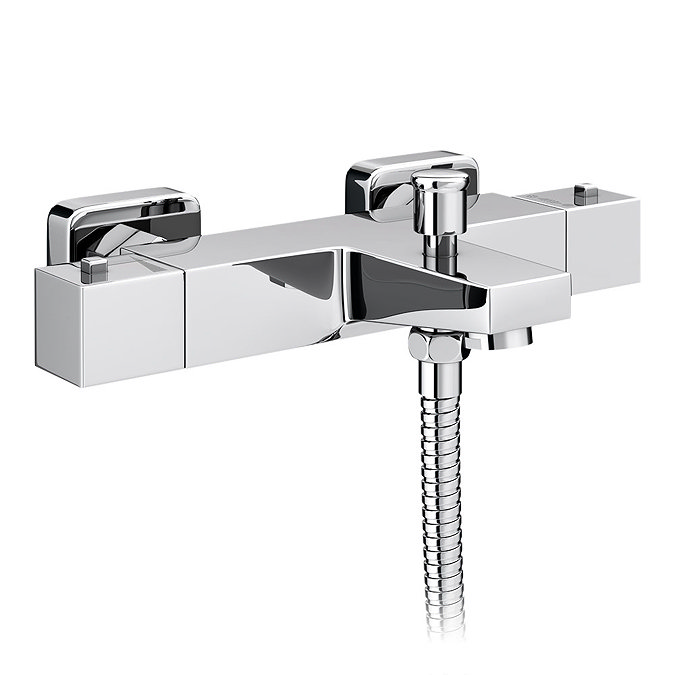 Milan Square Wall Mounted Thermostatic Bath Shower Mixer Valve Large Image
