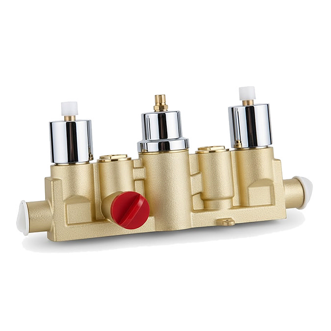 Milan Triple Square Concealed Thermostatic Shower Valve - Chrome