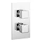 Milan Twin Concealed Shower Valve inc. Ultra Thin 300 x 300mm Head + Vertical Arm Feature Large Ima