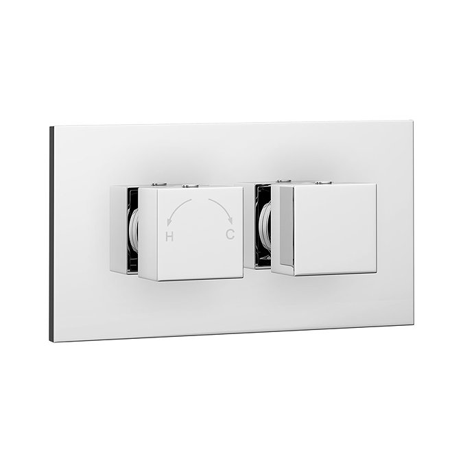 Milan Twin Concealed Shower Valve inc. Ultra Thin 300 x 300mm Head + Vertical Arm  Newest Large Image