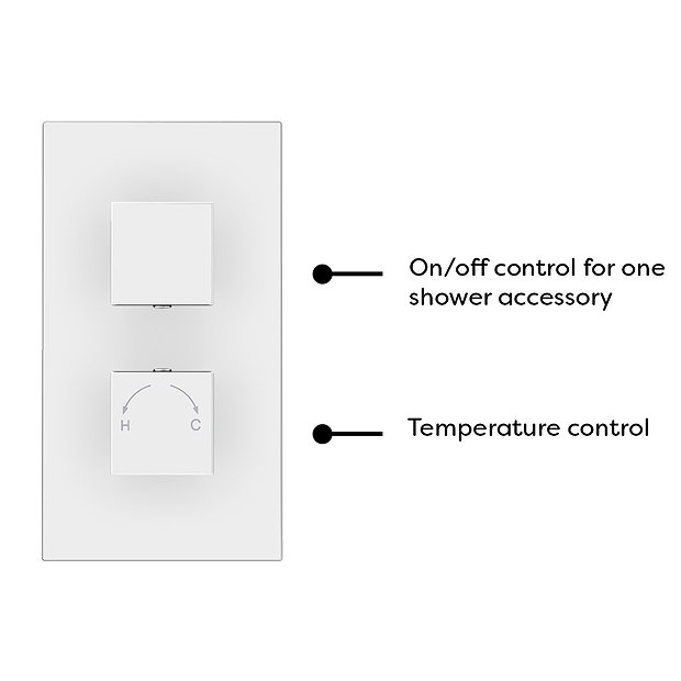 Milan Twin Concealed Thermostatic Valve + 400x400mm Rainfall Shower Head