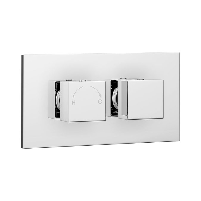 Milan Twin Concealed Thermostatic Valve + 400x400mm Rainfall Shower Head additional Large Image