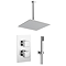 Milan Twin Shower Valve incl. Outlet Elbow, Handset + Ultra Thin Head with Vertical Arm