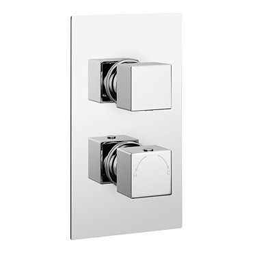Milan Modern Square Concealed Twin Shower Valve - Chrome
