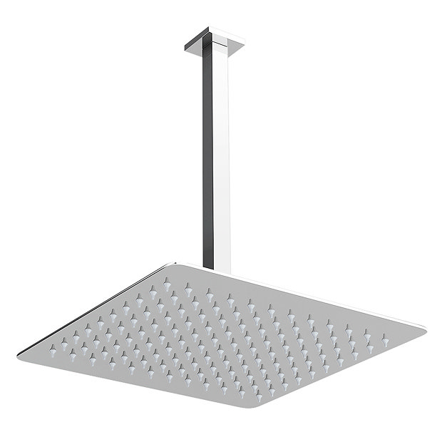 Milan Ultra Thin Square Shower Head With Vertical Arm | Available Now