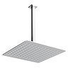 Milan Ultra Thin Square Shower Head with Vertical Arm - 300x300mm  Feature Large Image
