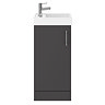 Milan W400 x D222mm Gloss Grey Compact Floor Standing Basin Unit  Standard Large Image