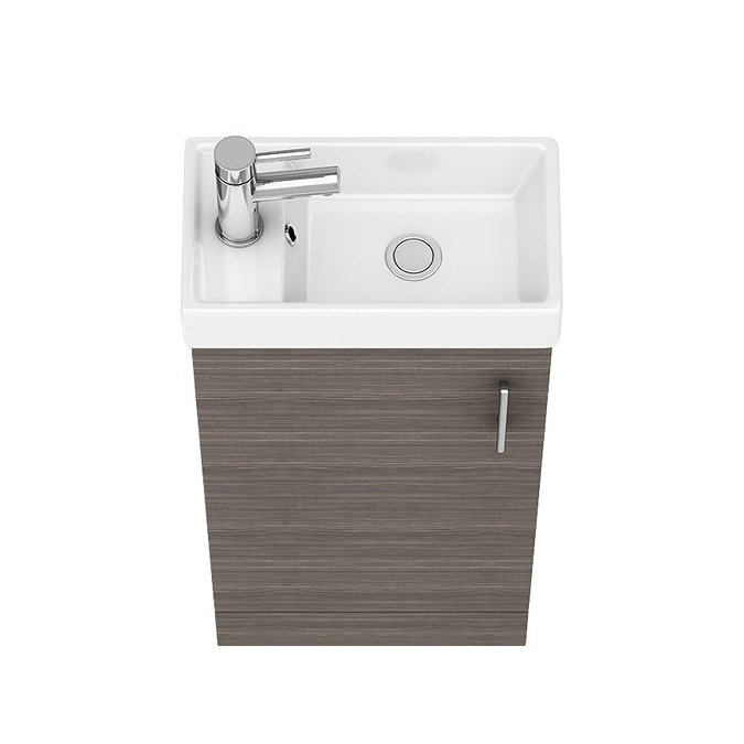 Milan W400 x D222mm Grey Avola Effect Compact Floor Standing Basin Unit  additional Large Image