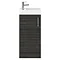 Milan W400 x D222mm Hacienda Black Effect Compact Floor Standing Basin Unit Feature Large Image