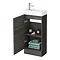 Milan W400 x D222mm Hacienda Black Effect Compact Floor Standing Basin Unit  Standard Large Image