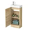 Milan W400 x D222mm Natural Oak Effect Compact Floor Standing Basin Unit Standard Large Image