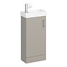 Milan W400 x D222mm Stone Grey Compact Floor Standing Basin Unit Large Image