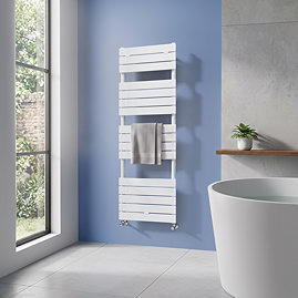 Milan Bathroom Heated Towel Rail White Finish - 1512mm x 500mm