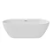 Mileto 1700 x 800 Curved Back to Wall Modern Bath with Chrome Waste