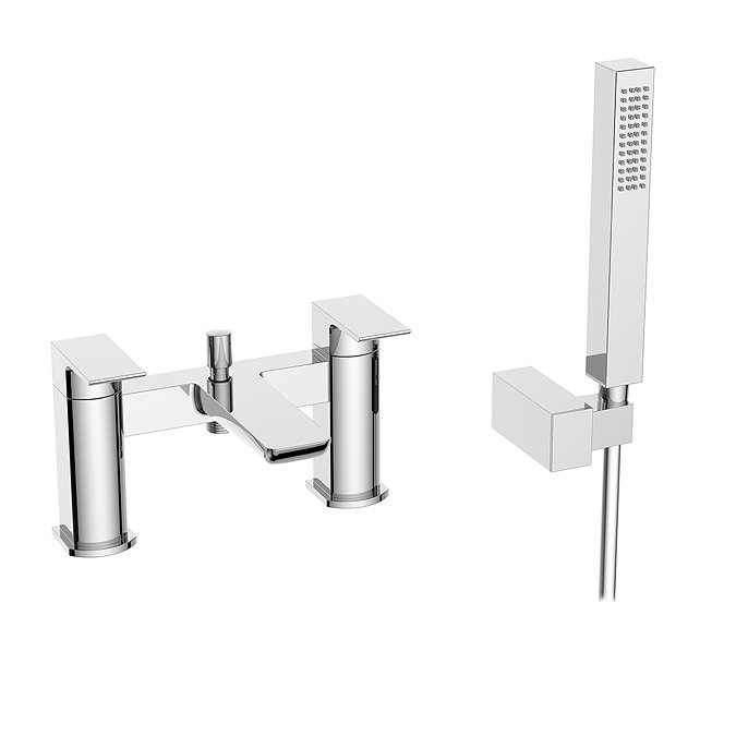 Mileto Bath Shower Mixer Tap inc. Shower Kit Chrome