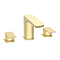 Mileto Brushed Brass Deck Mounted (3TH) Bath Filler Tap