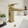 Mileto Modern Basin Tap - Brushed Brass