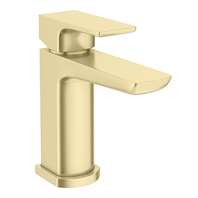 Mileto Brushed Brass Single Lever Basin Mixer Tap