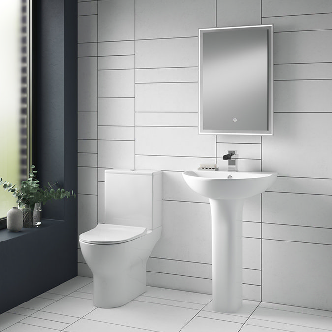Mileto Close Coupled Rimless Toilet + Soft Close Seat Feature Large Image