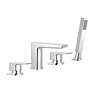 Mileto Deck Mounted (4TH) Bath Shower Mixer Tap with Shower Kit - Chrome