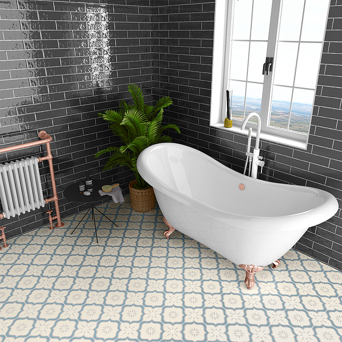 Mileto Brick Grey Gloss Ceramic Wall Tile - 75 x 300mm