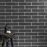 Mileto Brick Grey Gloss Ceramic Wall Tile - 75 x 300mm