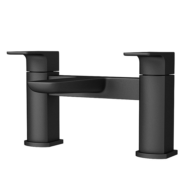 Mileto Matt Black Bath Filler Tap  In Bathroom Large Image