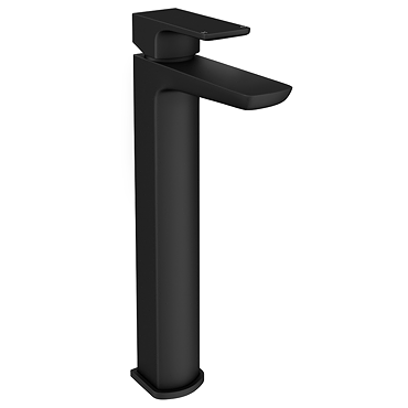 Mileto Matt Black High Rise Mono Basin Mixer Tap