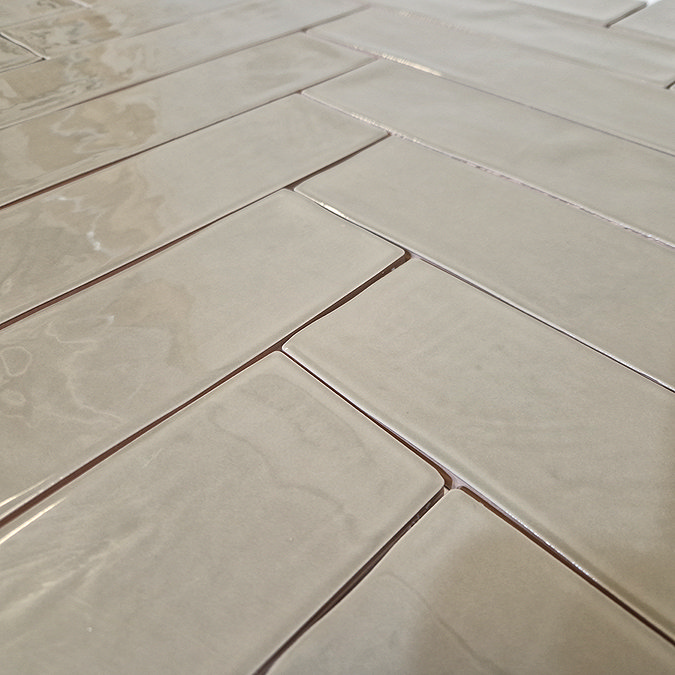Mileto Olive Gloss Ceramic Wall Tile - 75 x 300mm
