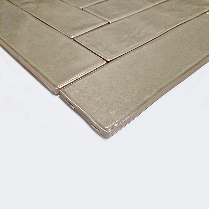 Mileto Olive Gloss Ceramic Wall Tile - 75 x 300mm