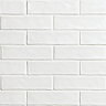Mileto Brick White Gloss Ceramic Wall Tile - 75 x 300mm