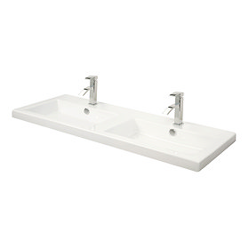 Miller - 1210mm Rectangular Bowl Double Ceramic Basin - 115W1 Large Image