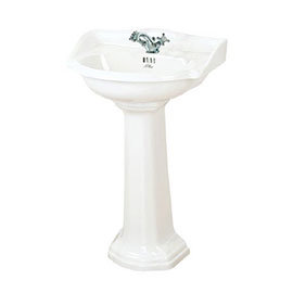 Miller - 535mm Traditional 1TH Basin with Full Pedestal Medium Image