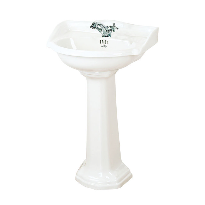 Miller - 535mm Traditional 1TH Basin with Full Pedestal Large Image