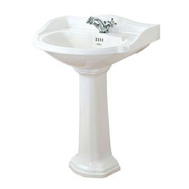 Miller - 655mm Traditional 1TH Basin with Full Pedestal Medium Image