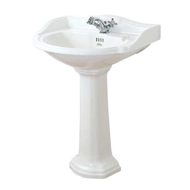 Miller - 655mm Traditional 1TH Basin with Full Pedestal Large Image