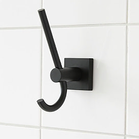 Miller Atlanta Matt Black Double Robe Hook - 8812B Large Image