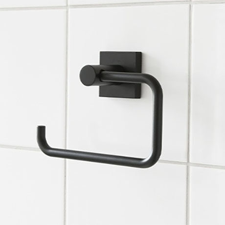 Miller Atlanta Matt Black Toilet Roll Holder - 8810B Large Image