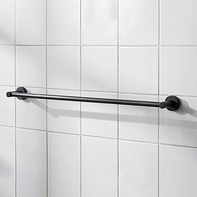 Miller Bond 645mm Black Towel Rail - 8716B Large Image