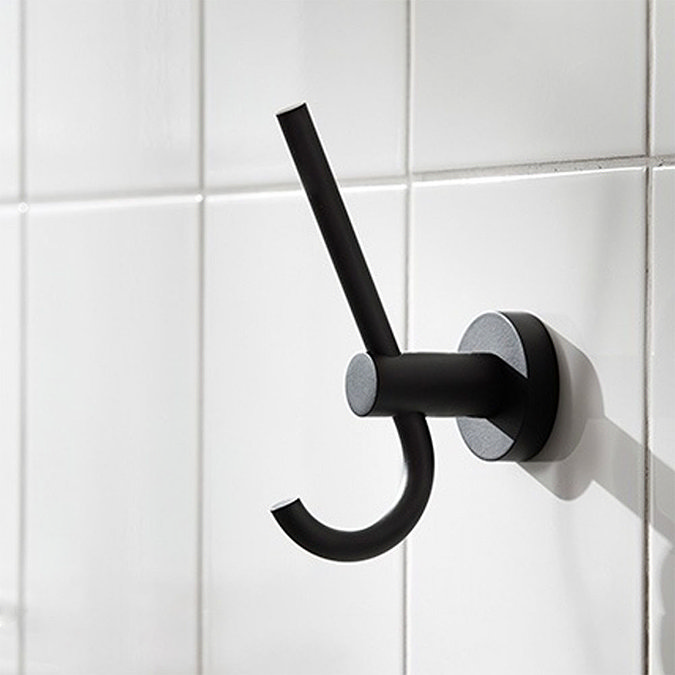 Miller Bond Black Double Robe Hook - 8712B Large Image