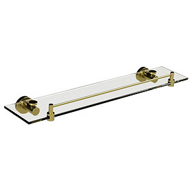 Miller Bond Brushed Brass Glass Shelf - 8702MP1 Large Image