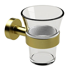 Miller Bond Brushed Brass Tumbler Holder - 8703MP1 Large Image