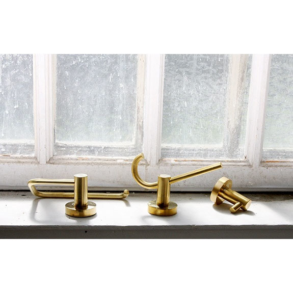 Miller Bond Polished Brass Double Robe Hook - 8712MP Feature Large Image