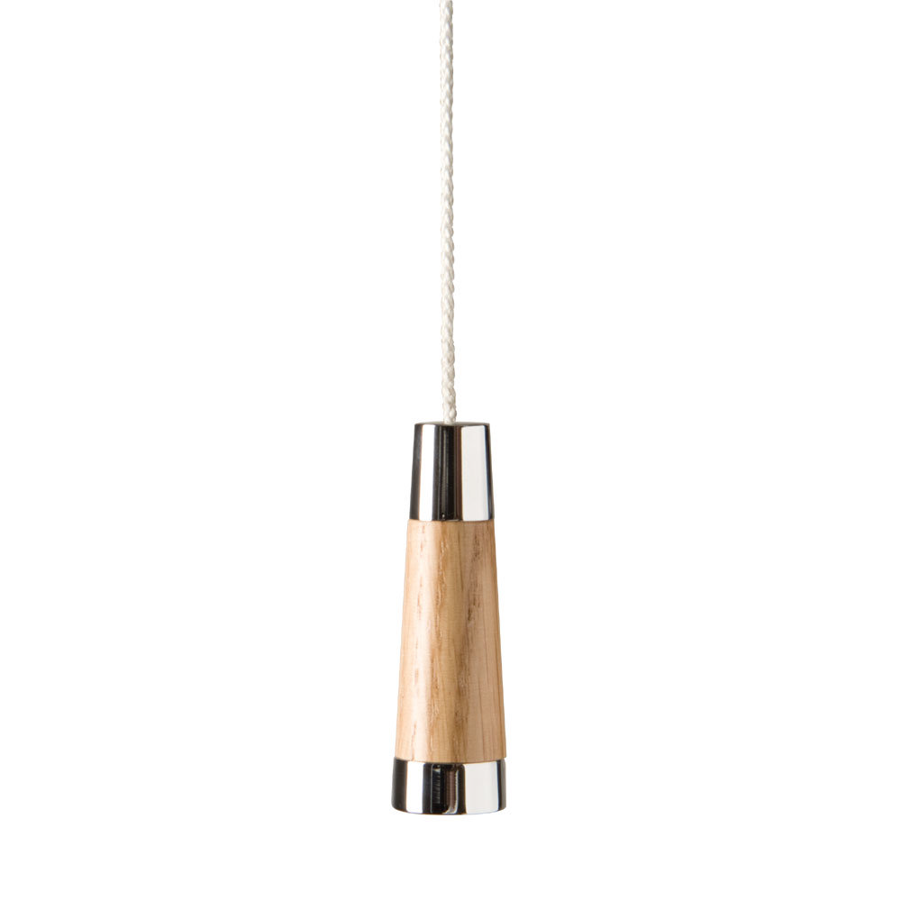 Miller - Classic Chrome and Natural Oak Conical Light Pull - 697C Large Image