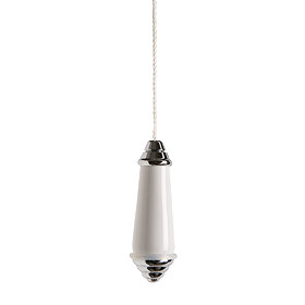 Miller - Classic Chrome and White Ceramic Light Pull - 6990C Large Image